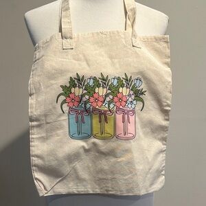 Floral Canvas Tote Bag